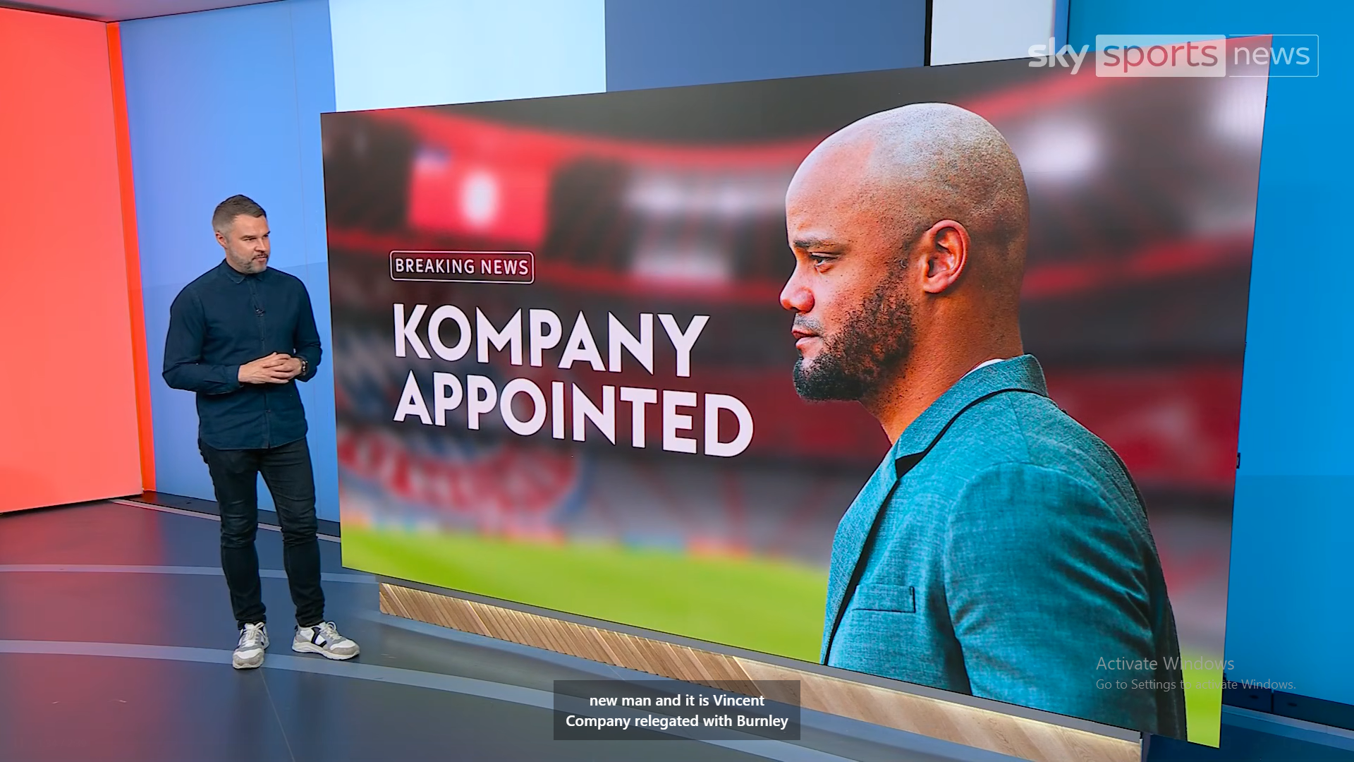 Sky Germany's Felix Fischer reacts to Vincent Kompany leaving Burnley to manage Bayern